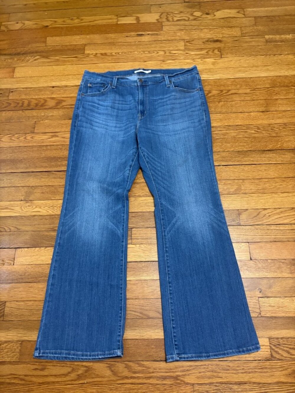 Levi's 726 Flare Jeans Womens Plus 18W Blue Dark Wash High Rise Stretch Denim